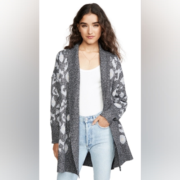 Anthropologie cupcakes & cashmere Molly leopard cardigan Large - Picture 4 of 11